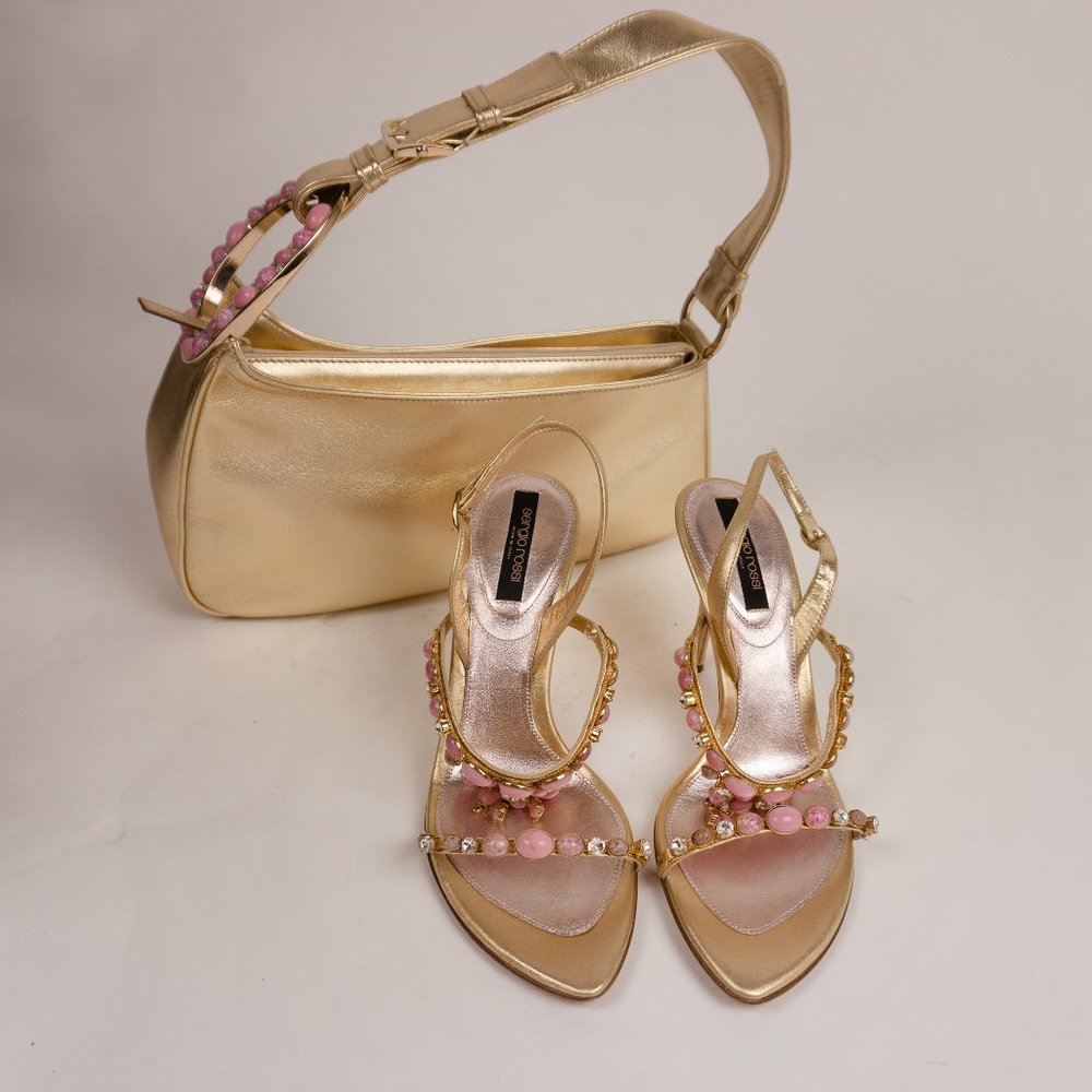 Sergio Rossi Gold Shoulder Bag